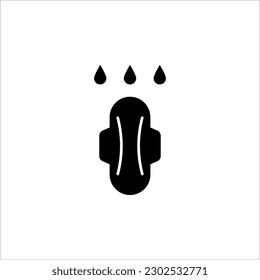 Sanitary pad icon with wings. Vector illustration on white background
