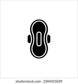 Sanitary pad icon with wings. Vector illustration on white background