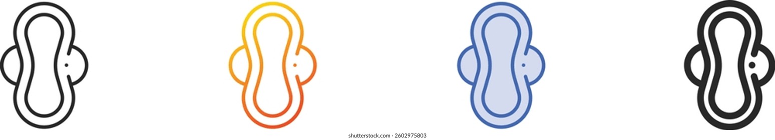 sanitary pad icon.Thin Linear, Gradient, Blue Stroke and bold Style Design Isolated On White Background
