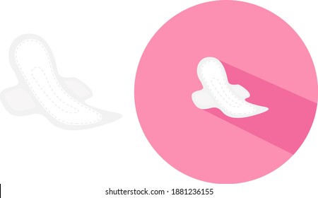 Almohadilla sanitaria, ilustración, vector sobre fondo blanco.
