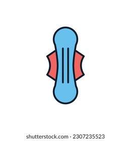 Sanitäre Pad-ähnliche Vektorsymbol. Einzeln auf weißem Hintergrund. Vektorgrafik. Bearbeitbarer Hub