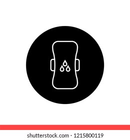 Sanitary pad vector icon, menstruation symbol. Simple, flat design for web or mobile app