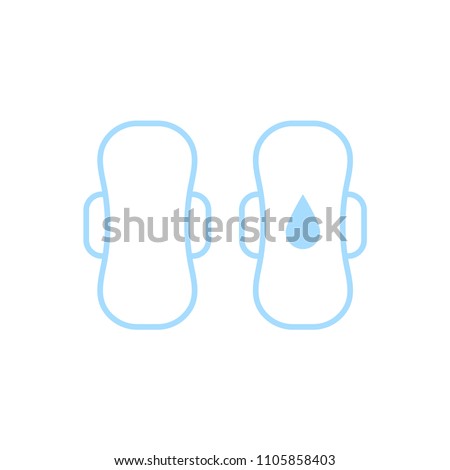 Sanitary pads with wings. Vector. 