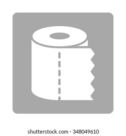 Sanitary Paper Roll vector icon. Style is flat rounded square button, white and silver colors, white background.