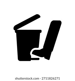 Sanitary Pedal Bin Facility Icon Isolated On White Background 
