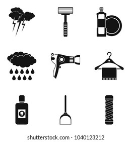 Sanitary purification icons set. Simple set of 9 sanitary purification vector icons for web isolated on white background