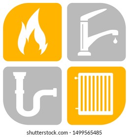 sanitary service vector illustrations in buttons