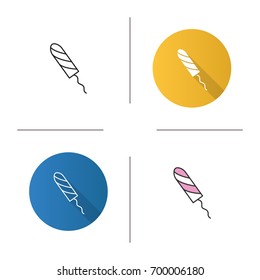 Sanitary tampon icon. Flat design, linear and color styles. Isolated vector illustrations