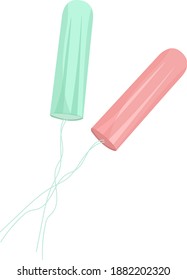 Sanitary tampons, illustration, vector on white background