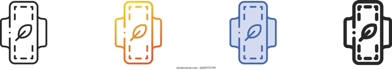sanitary towel icon.Thin Linear, Gradient, Blue Stroke and bold Style Design Isolated On White Background