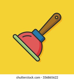 sanitary vector plunger icon
