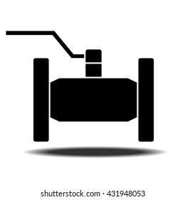 Sanitary Ware tap with shadow. Flat vector icon on white background