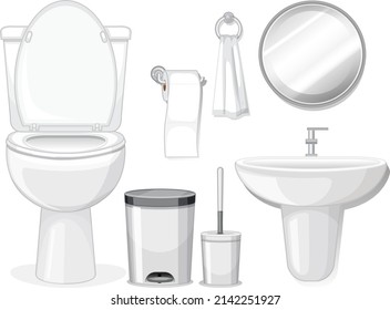 Sanitary wares on white background illustration