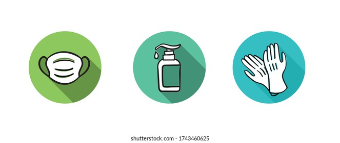 Sanitation accessories Icon to help during Coronavirus or COVID19