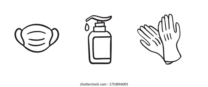 Sanitation accessories Icon to help during Coronavirus or COVID19