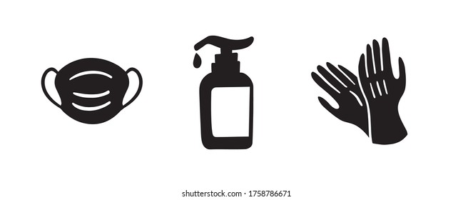 Sanitation accessories Icon to help during Coronavirus or COVID19