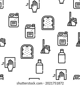Sanitation Accessories Vector Seamless Pattern Thin Line Illustration