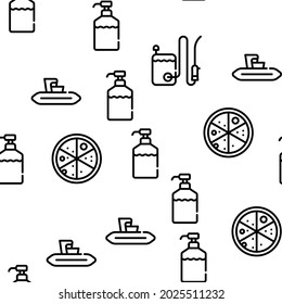 Accesorios de Saneamiento Vector Patrón sin inconvenientes Ilustración de Línea delgada