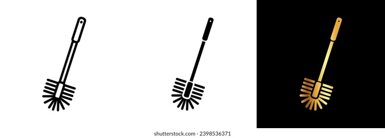 A sanitation essential icon representing a toilet brush, embodying bathroom cleanliness, hygiene, and an indispensable tool for maintaining a sanitized and spotless toilet.