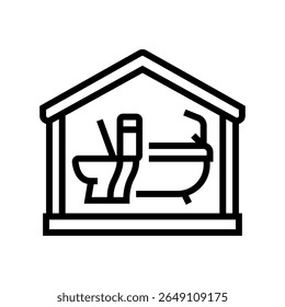 instalações de saneamento linha ícone vetor. instalações de saneamento sinal. isolado contorno símbolo ilustração preta