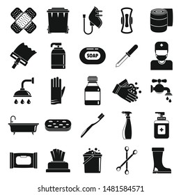 Sanitation hand icons set. Simple set of sanitation hand vector icons for web design on white background