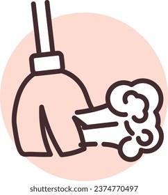 Sanitation mop, illustration or icon, vector on white background.