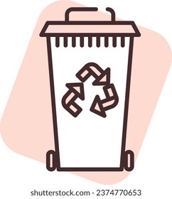 Sanitation trash, illustration or icon, vector on white background.
