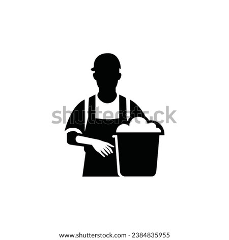 Sanitation Worker Icon on White Background - Simple Vector Illustration