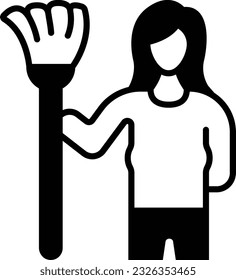 sanitation workers holding Long Handle Broom concept, Manual sweeping vector icon design, Housekeeping symbol, Office caretaker sign, porter or cleanser equipment stock illustration