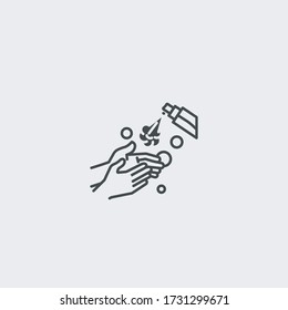 Sanitising hands vector icon illustration sign