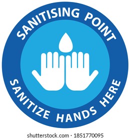 Sanitising point, sanitize hands mandatory sign. for preventing coronavirus covid-19 concept.vector illustration. 