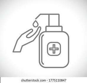 sanitize antiseptic bottle icon washing hand for protect of covid virus