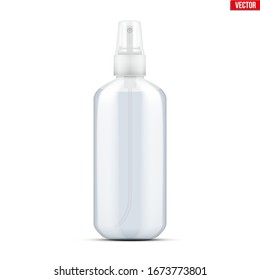 Sanitize Bottle Spray With Gel. Disinfectant Bottle With Spray. Safety In An Epidemic And Pandemic. Vector Illustration Isolated On White Background.