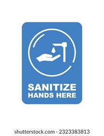 sanitize hand here sign vector