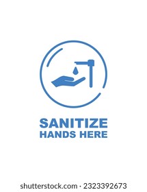 anitisieren Hand hier Zeichen Vektorgrafik