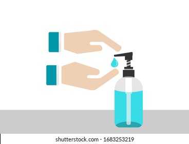 sanitize hand wash using alcohol gel to hygienic and anti bacterial health care in pandemic era vectors isolated on white background