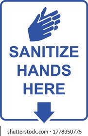 Sanitize Hands Here 3-Way Sign