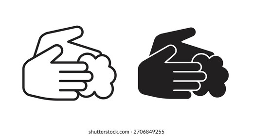 Desinfecte el diseño del símbolo del contorno del concepto del icono de las manos. Ilustración de elemento simple.