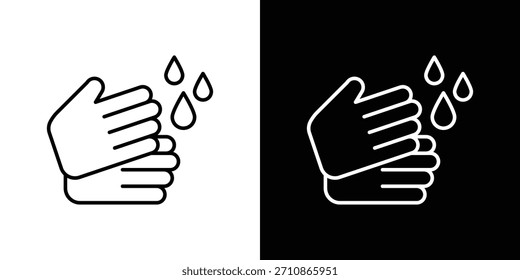 Iconos de desinfectar las manos. iconos de vector de dibujo de línea