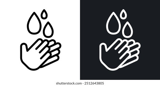 Sanitize hands outlined icon vector collection.