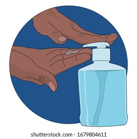 Sanitize Hands Soap Dark Skin 