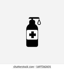 Sanitize icon. Liquid soap symbol. Flat design. Stock - Vector illustration