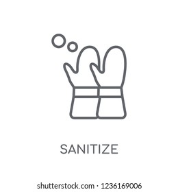 sanitize linear icon. Modern outline sanitize logo concept on white background from cleaning collection. Suitable for use on web apps, mobile apps and print media.