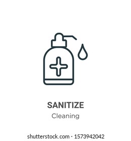 Sanitize outline vector icon. Thin line black sanitize icon, flat vector simple element illustration from editable cleaning concept isolated on white background