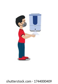 Sanitize Your Hand Cartoon Vector Illustration.