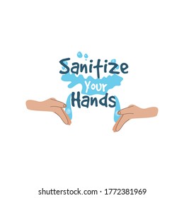 sanitize your hands, wash your hands vector illustration design