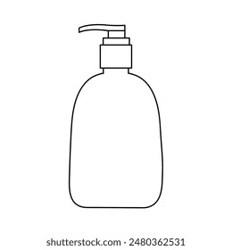 sanitizer bottle , hand wash bottle , vector icon , clipart  simple  black and white