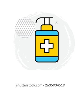 Sanitizer Bottle Vector Icon Illustrating Safety Measures