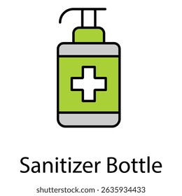 Sanitizer Bottle Vector Icon Representing Hand Hygiene