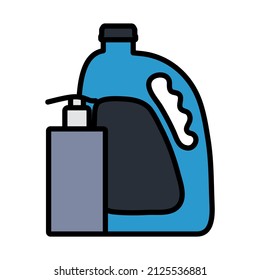 Sanitizer Bottles Icon. Editable Bold Outline With Color Fill Design. Vector Illustration.